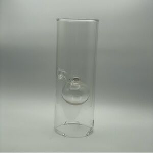 Vintage 12” Wolfard Clear Modern Minimalist Glass Oil Lamp